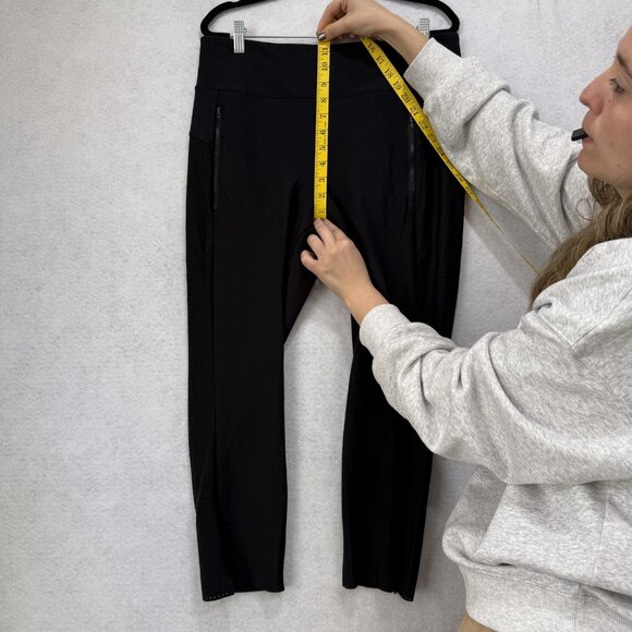 Athleta Leggings Womens Large High Rise Perforated Zipper Pockets S405925-00 - Picture 4 of 11